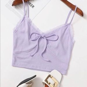 new laced trimmed tank top